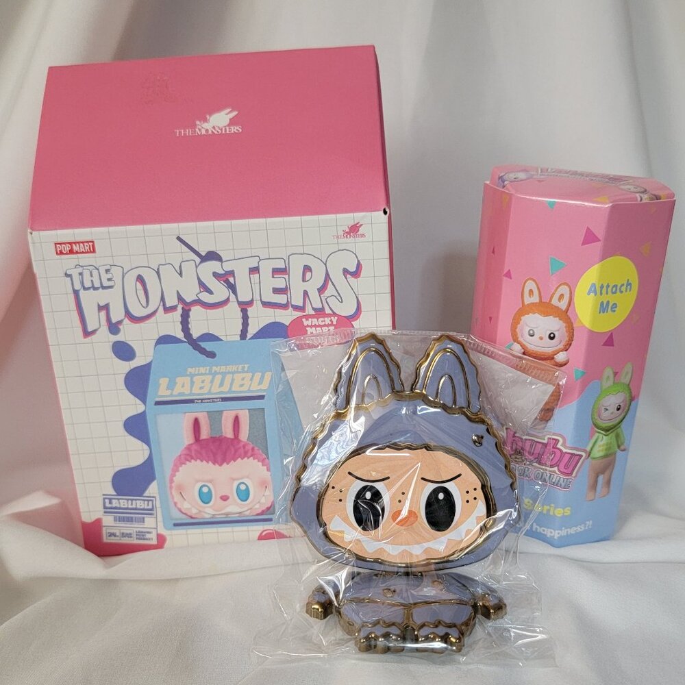 POP MART 3 AUTH 3FER! Monsters & Labubu Unopened Blind Boxes + Phone Holder 100%
